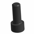 Black cylindrical screw with a short, thick flange base and a smooth, rounded top.