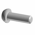 Silver metal screw with flat round head and cylindrical threaded shaft.