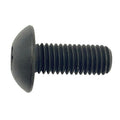 Black metal screw with rounded head and coarse threading, M10x1.5x25 size.