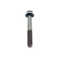Gray metal hex flange screw with threaded lower shaft and integrated flange head.