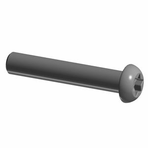 Gray metal Torx button head screw with M6X1.0X35 measurements and six-point star socket.