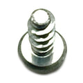 Silver metal Torx pin head screw with threaded shaft and flat base.