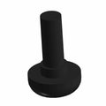 Black hex button head screw with smooth cylindrical shaft and flat circular base.