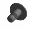 Black Torx screw with a flat, wide head and short threaded shaft.