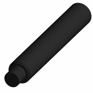 A black cylindrical object resembling a rod, identified as the Stud-M8X1.25X45 Socket 8.8 by Polaris, with a smaller cylinder at one end, is displayed against a white background.