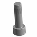 Gray metal socket head screw with a smooth cylindrical shaft and a round flat head.