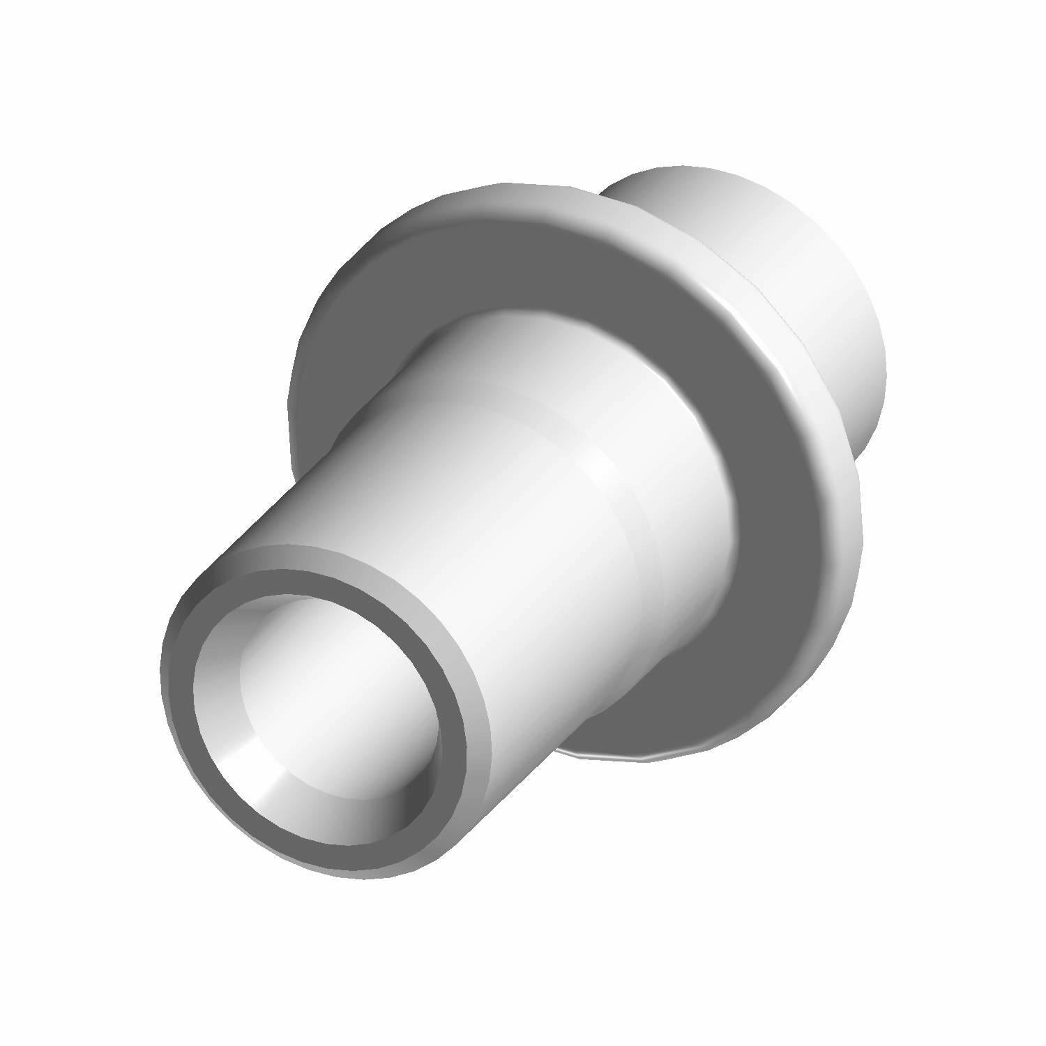 Silver metal bolt with a smooth cylindrical shaft and wide flange collar.
