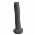 Black hex head screw with long cylindrical threaded shaft.
