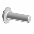 Silver cylindrical button flange screw with flat head and wide flange base.