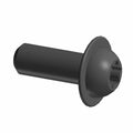 Black Torx button head flanged screw with cylindrical shaft and integrated washer.