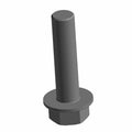 Gray hex flange screw with a thick cylindrical shank and flat flange base.