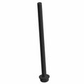 Long black hex flanged screw with threaded end, size M6x1.0x110, metal construction.