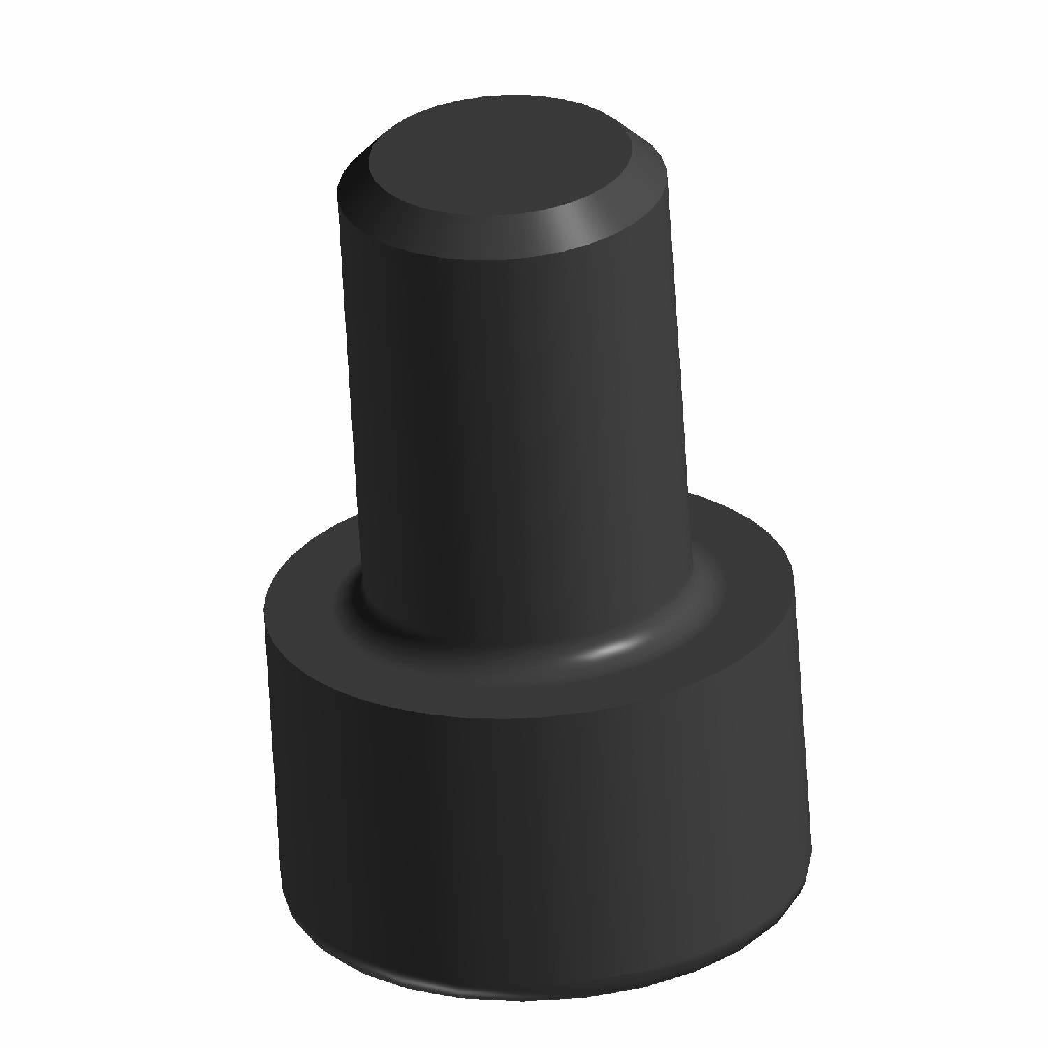 Black cylindrical socket head screw with a stepped shaft, smooth finish.