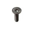 The Screw FLHd-M6X1.0X20 Ss by Polaris is an OEM metal flat-head screw with a hex socket drive, shown upright on a white background—perfect for Indian motorcycle or Polaris parts replacement needs.