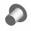 Silver cylindrical Torx button head screw with a flat circular flange base.