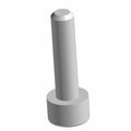 Silver metal socket head screw with cylindrical shaft and flat top head.