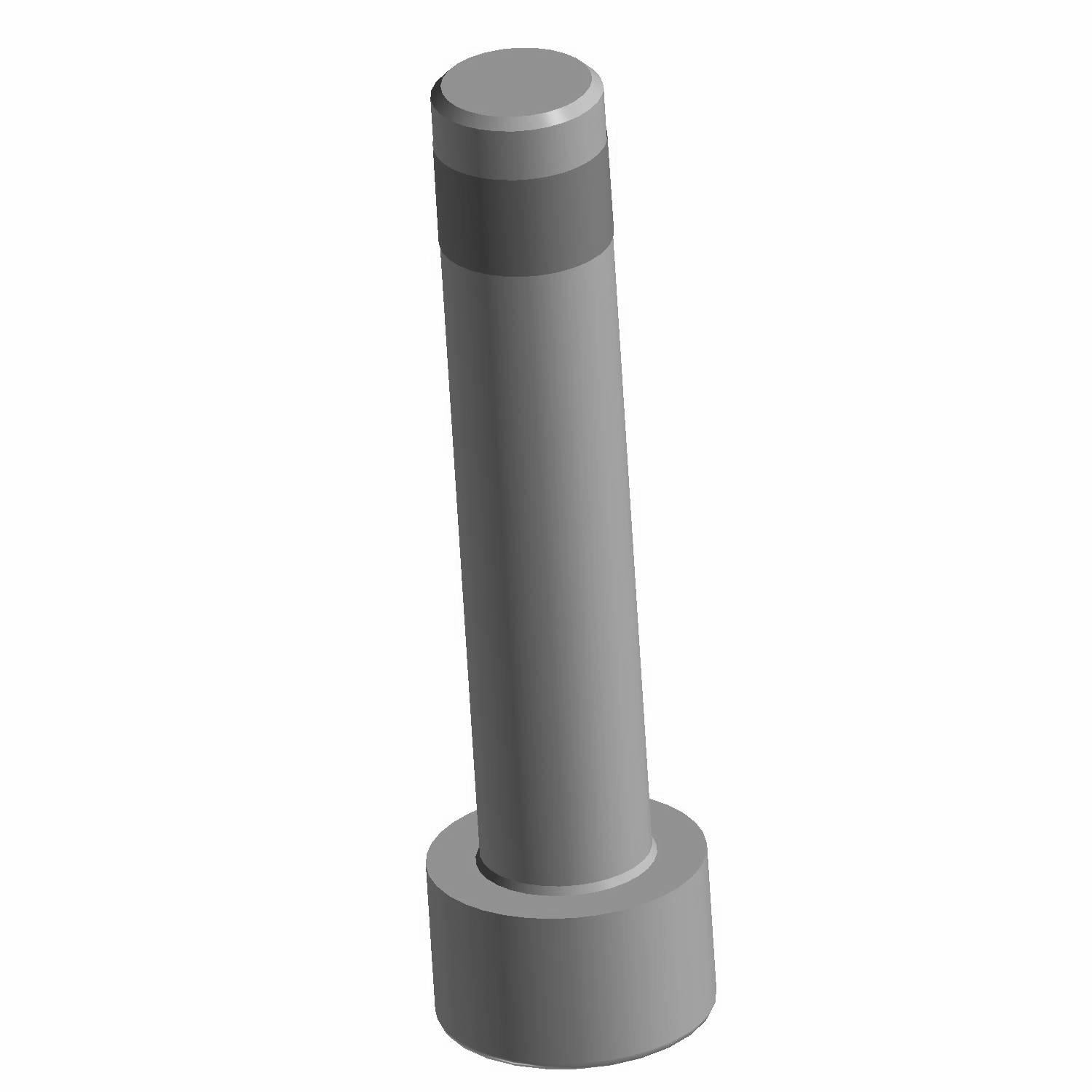 Gray metal socket head screw with cylindrical shaft and high-strength finish.