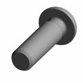 Gray metal button head cap screw with cylindrical threaded shaft, M8x1.25x27 size.