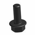 Black hex flange head screw with a cylindrical shank and flat top, M6x1.0x16 size.