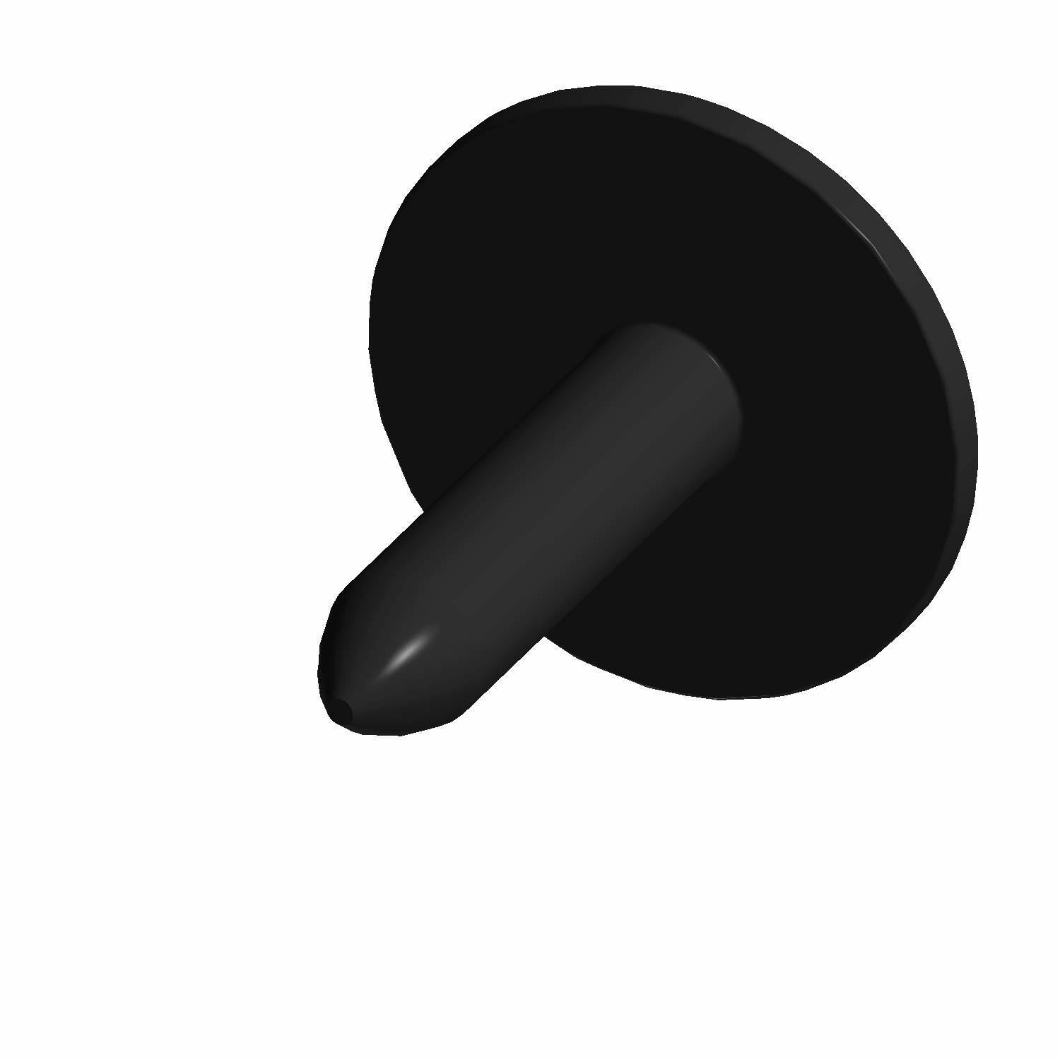 Black Torx screw with a wide flat head and short threaded shaft.
