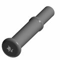 Black metal striker pin with flat, rounded head and grooved cylindrical shaft.