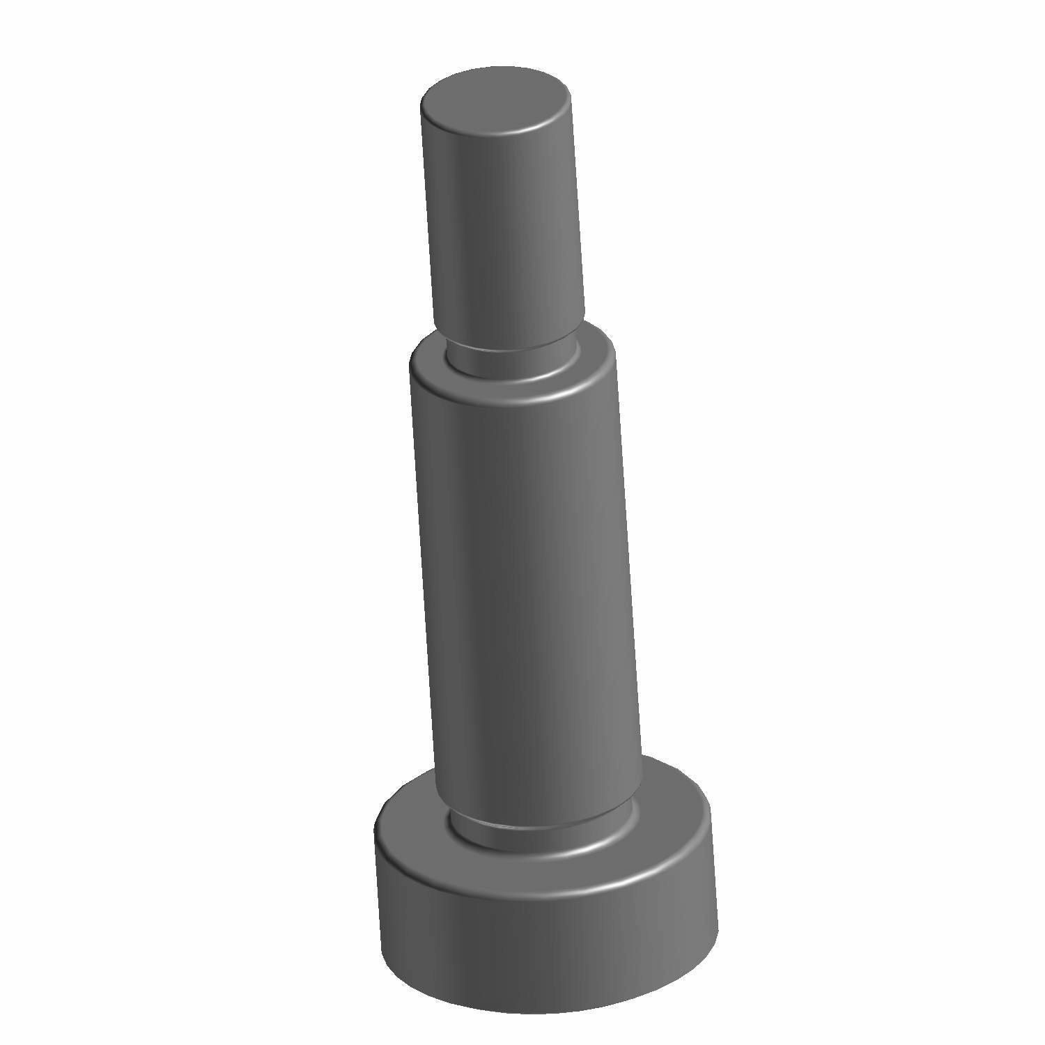 Black cylindrical socket head screw with stepped shaft and flat circular base.