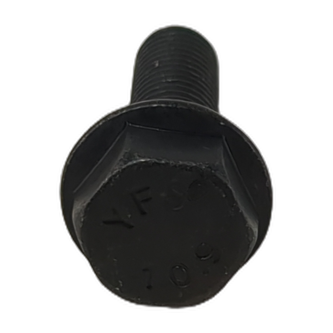 Black hex flange beadlock screw with coarse threads, marked 10.9 grade steel.