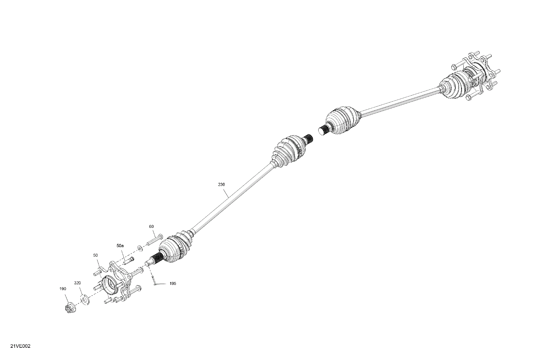An Image of a Genuine Can-Am Parts Schematic Diagram showing the schematic - DRIVE - REAR - COMMON PARTS
