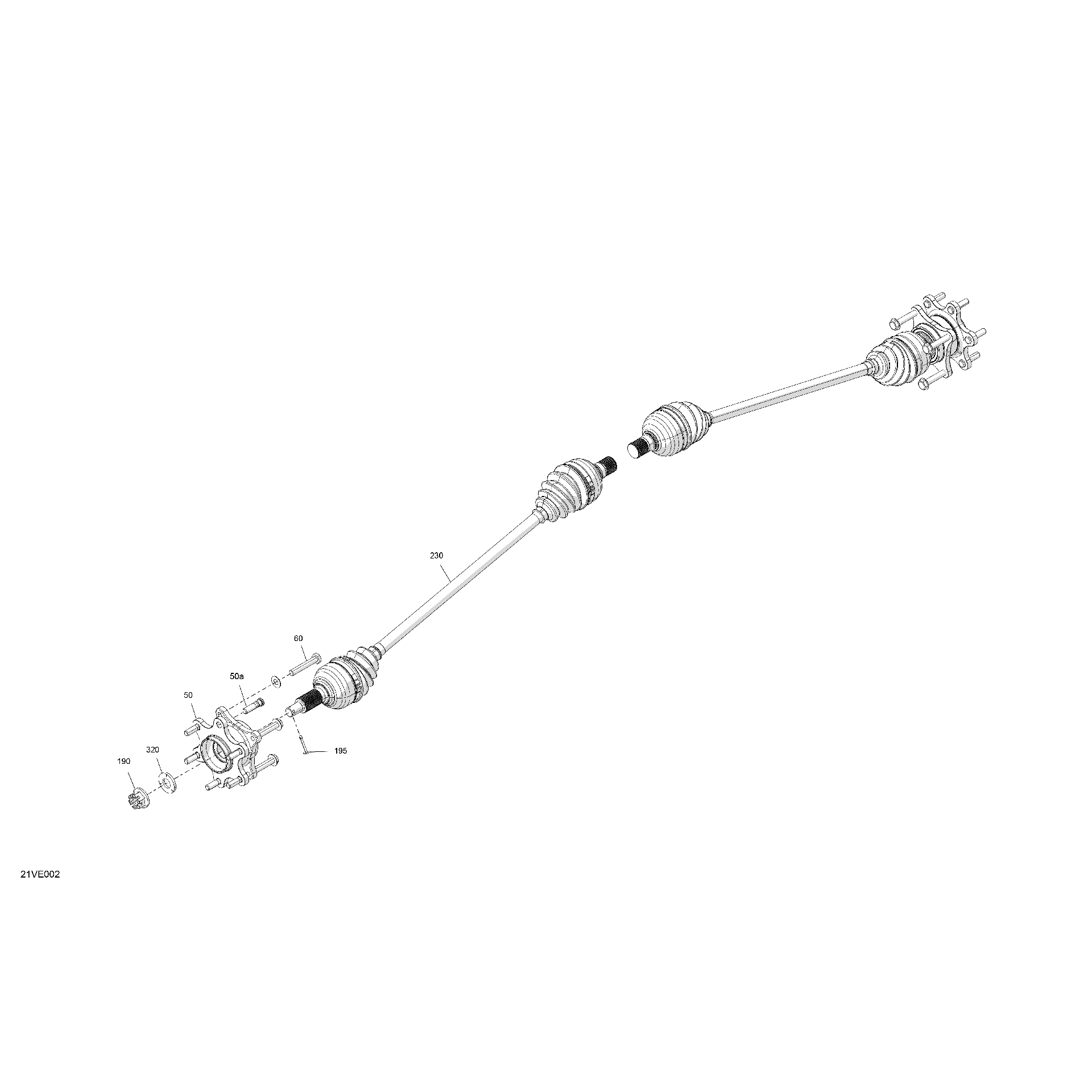 An Image of a Genuine Can-Am Parts Schematic Diagram showing the schematic - DRIVE - REAR - COMMON PARTS