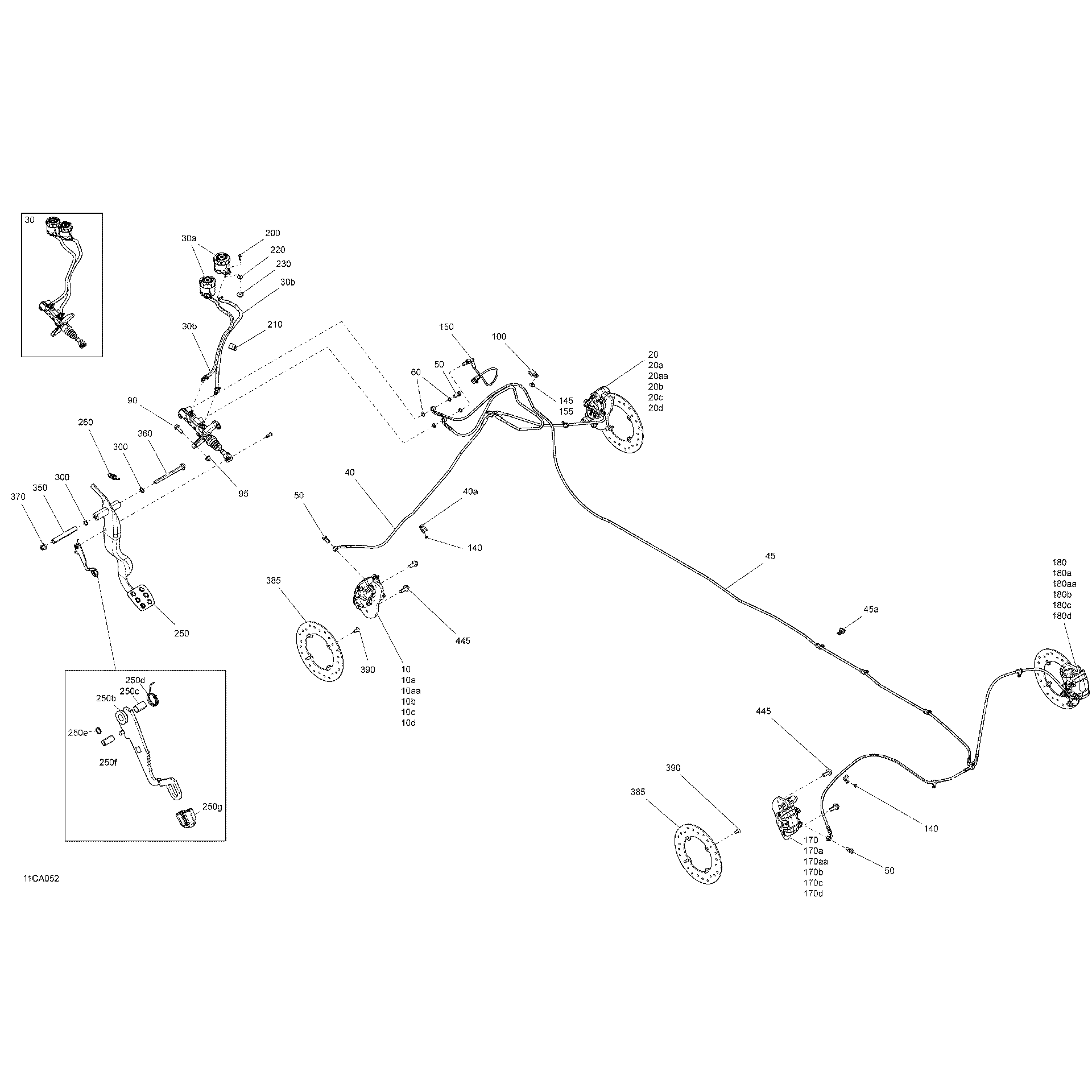 An Image of a Genuine Can-Am Parts Schematic Diagram showing the schematic - MECHANIC - BRAKES