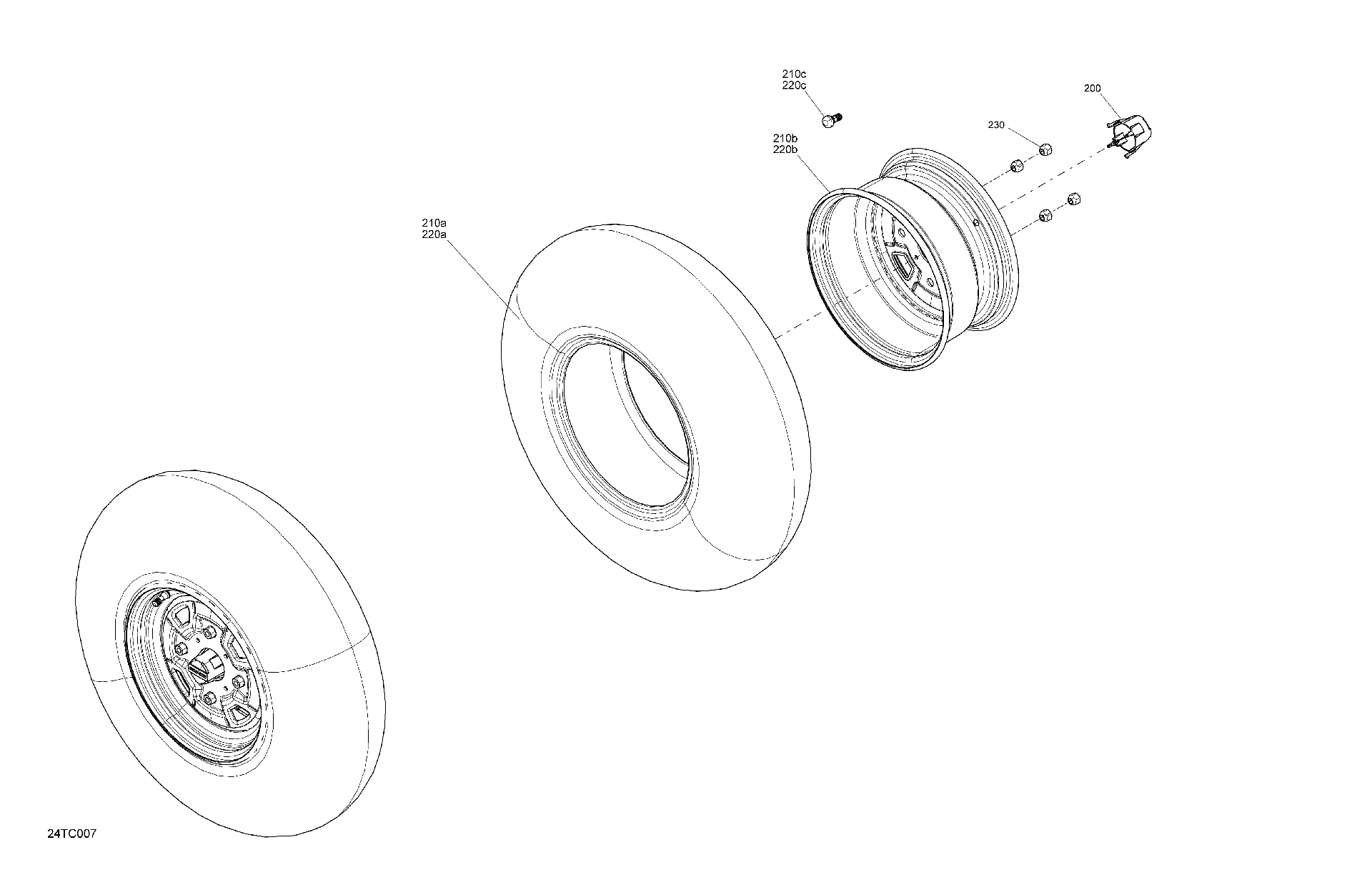An Image of a Genuine Can-Am Parts Schematic Diagram showing the schematic - DRIVE - FRONT WHEELS