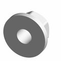 Silver metal Nylok hex flange nut M5X0.8 with a wide integrated washer base.
