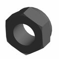 Black hexagonal nylon-insert lock nut with smooth, rounded nylon insert interior.