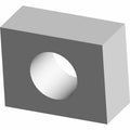 Gray square metal nut with a circular threaded hole in the center, M6 x 1.0 size.