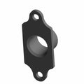 Black metal anchor nut with two mounting holes and a central threaded opening.