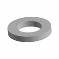 Gray metal lock washer with a split and beveled edge design.