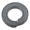 Metallic gray 6mm split lock washer with a rough textured surface.