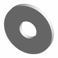 Round metallic flat washer with central hole and smooth matte finish.