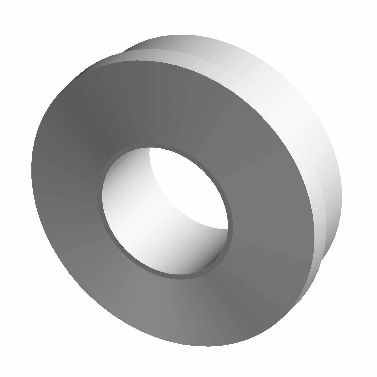 Round gray rubber washer with a metal back and central hole for fastening.