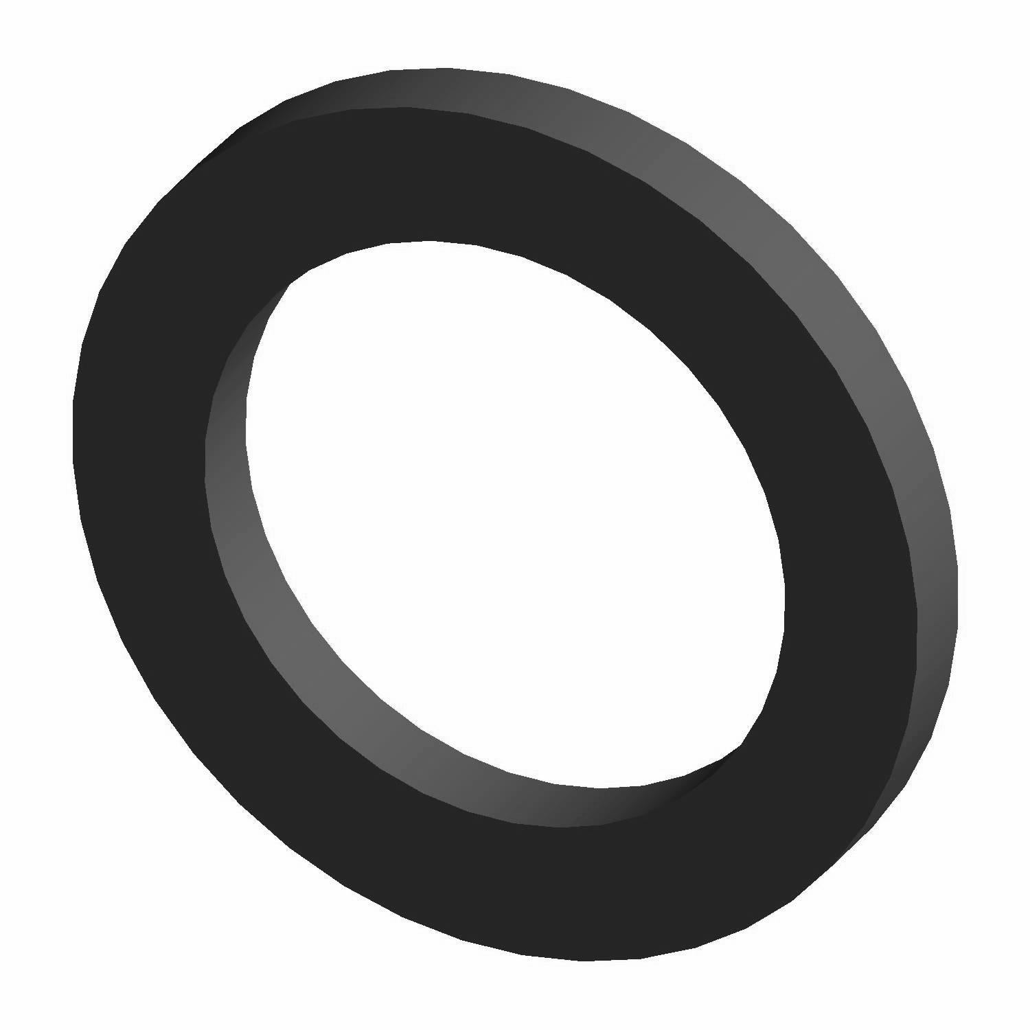 Black cylindrical rubber bushing with smooth surface and hollow center.