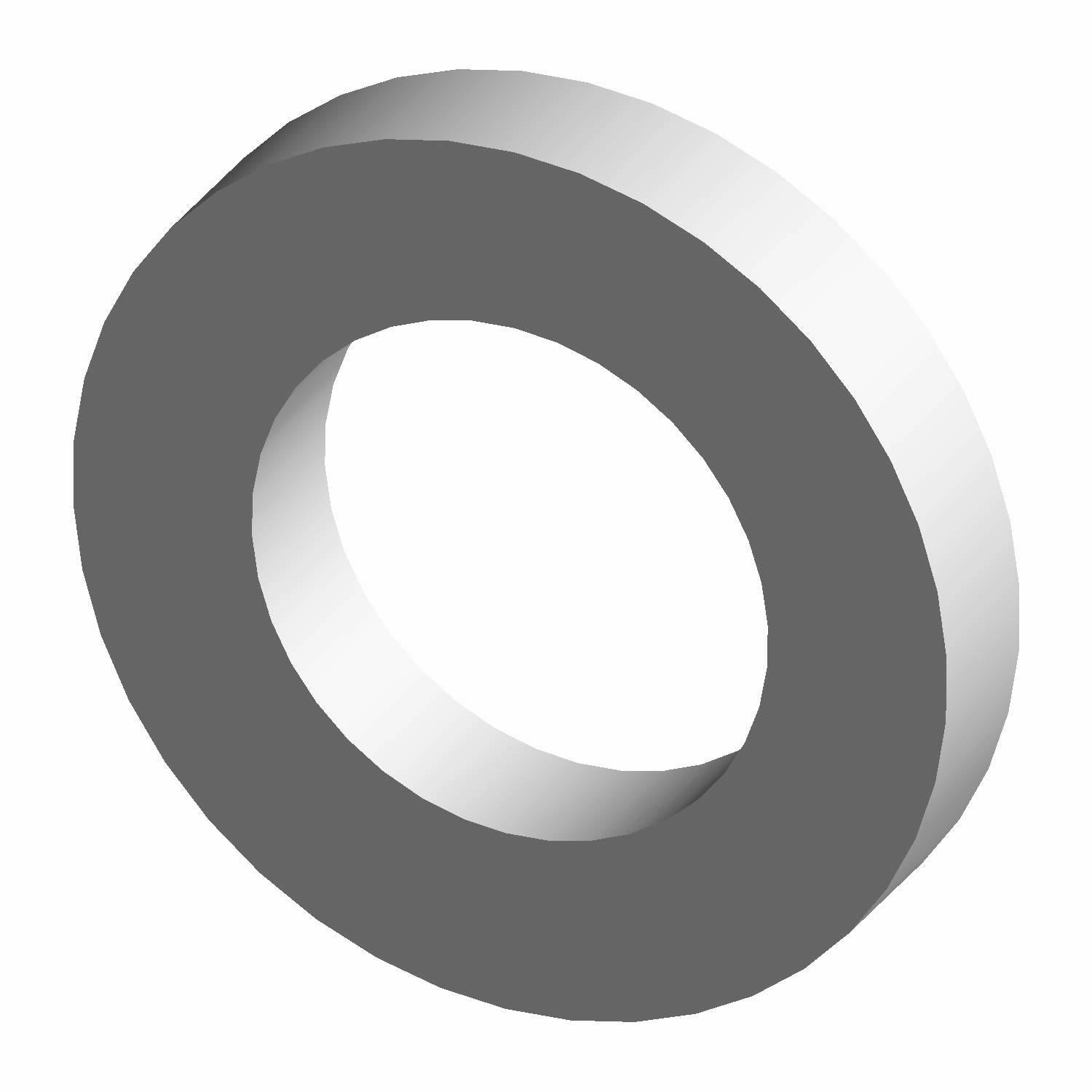 Gray circular nylon washer with a smooth surface and central hole.