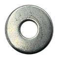 Round metallic washer with smooth silver finish and central hole.