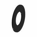 Black flat metal clutch washer with circular shape and central hole.