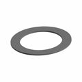 Gray flat metal washer with a smooth surface and circular hole in the center.