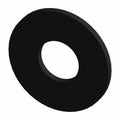 Black circular rubber impeller washer with central hole and flat surface.