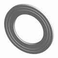 Gray circular waterpump washer with a smooth, flat surface and a central hole.