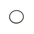 Black circular metal clutch washer with smooth flat surface.