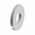 Silver metal washer with a smooth surface, circular shape, and central hole.