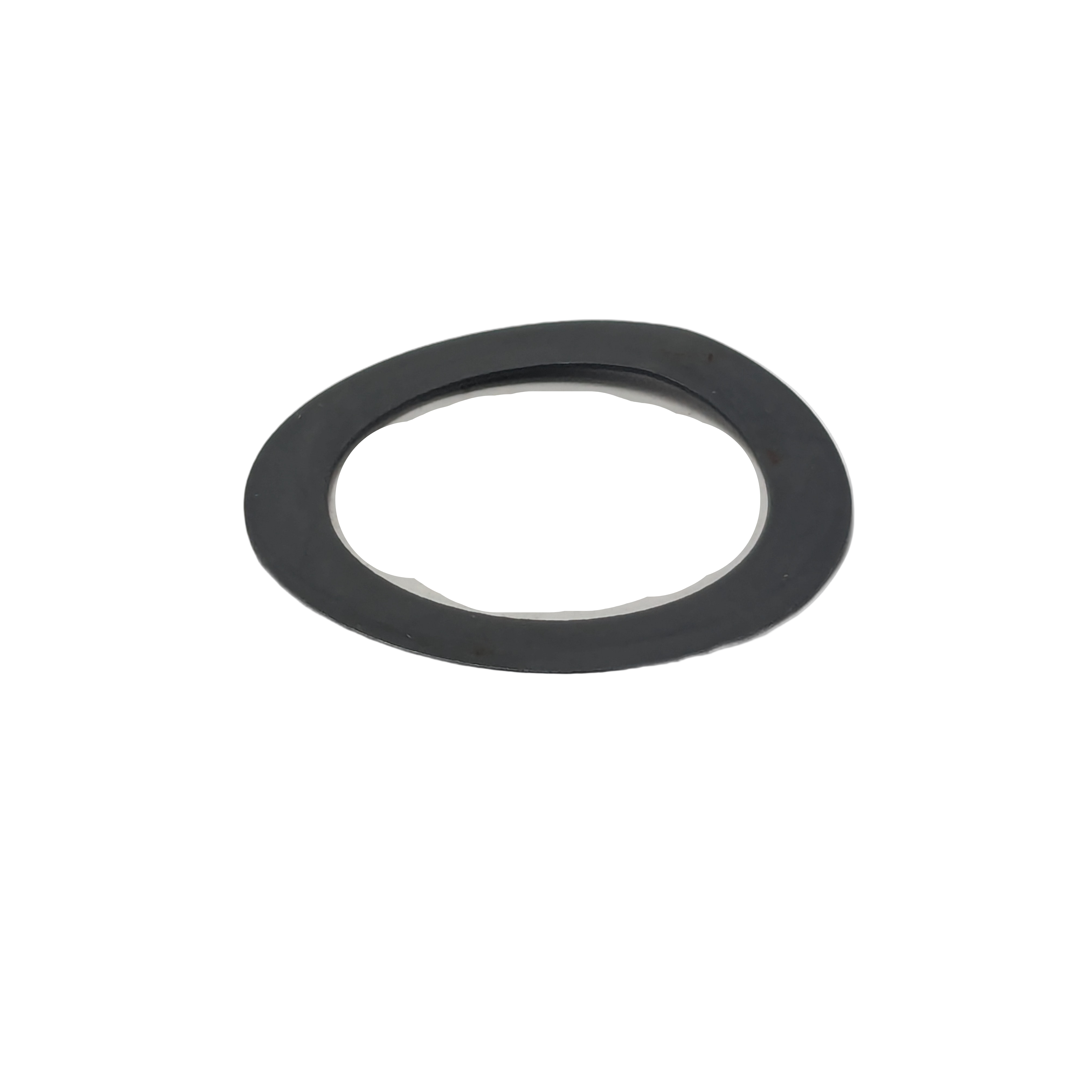 The Ring Shim, Din, 22 X 30 X .5 by Polaris is a flat, oval rubber or metal washer with a center hole, commonly used in Polaris UTV parts, shown here isolated on a white background.