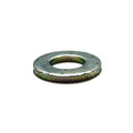 Flat metallic washer with a smooth surface and a central circular hole, silver-gray finish.